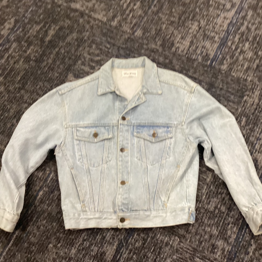 Paris Blues Womens Light Wash Denim Trucker Jacket Size Small Blue Cotton 90s S